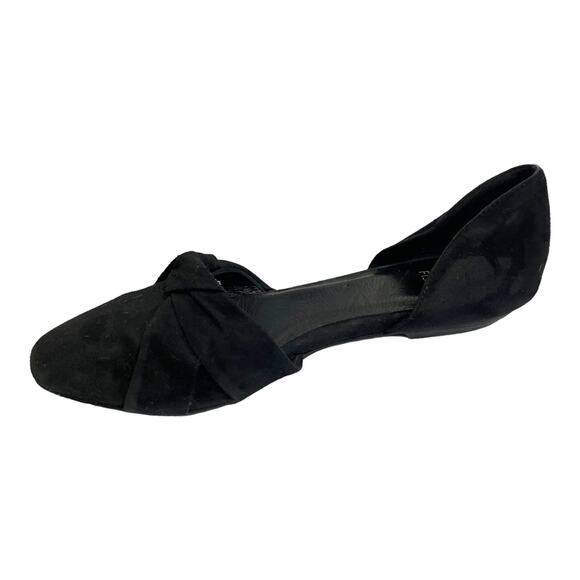 EILEEN FISHER Fuller Suede d'Orsay Flat Black Pointed Toe Leather Shoes 8 EUC - Picture 2 of 13
